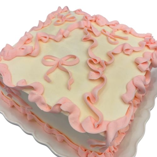 🎀 Ribbons and Bows Square Cake 9x9 dbl layer serves up to 25