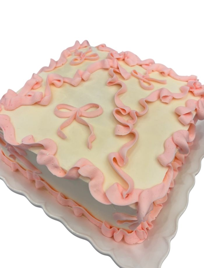 🎀 Ribbons and Bows Square Cake 9x9 dbl layer serves up to 25