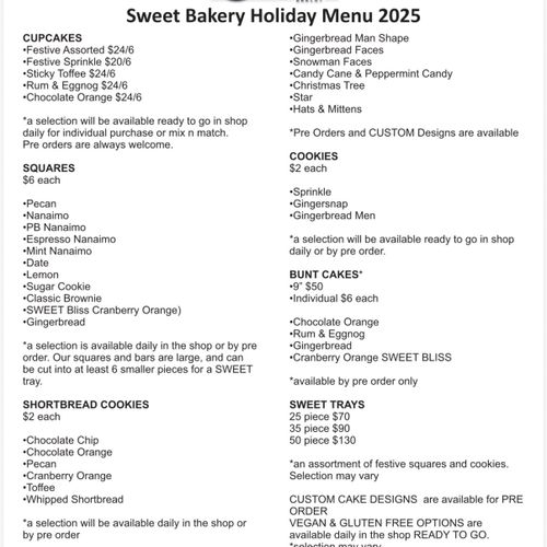 🌲 Holiday Menu 🌲