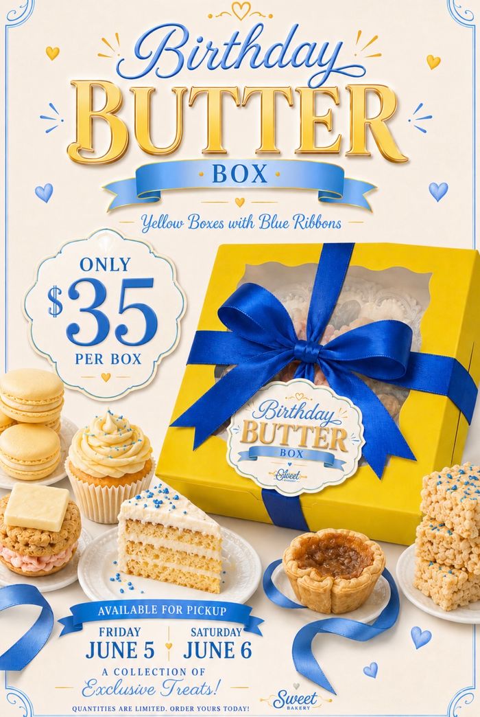 BIRTHDAY BUTTER BOX pickup June 5/6 ONLY
