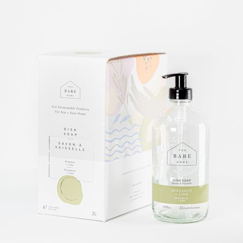 Dish Soap - Bergamot & Lime (1L in a mason jar)