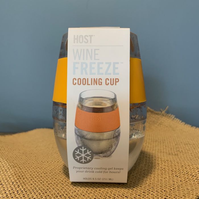 Wine Freeze Cooling Cup (Clear with Tangerine Band)