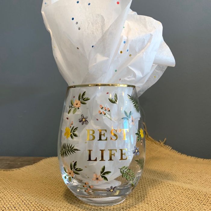 "Best Life" Wine Glass
