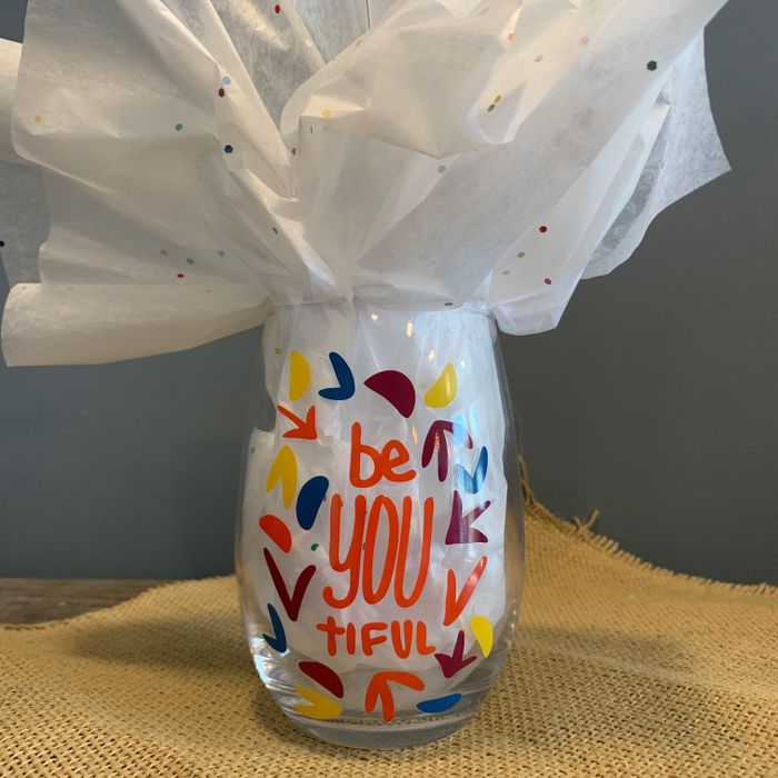 "Beautiful you" Wine Glass